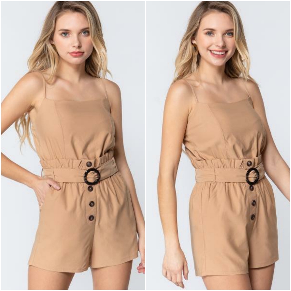 LAST ONE❗Utility Chic Classic Beige Romper - Picture 7 of 8